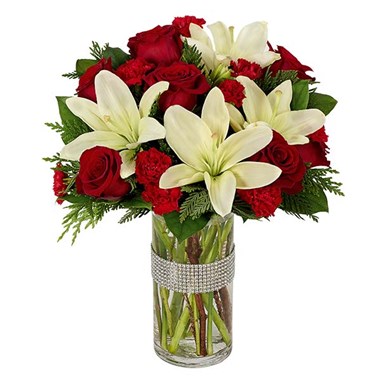 Dazzling Holiday Rose &amp; Lilies Bouquet (BF364-11KL)