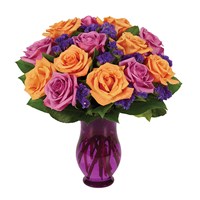 Purple & Orange Rose Bouquet (BF237-11)